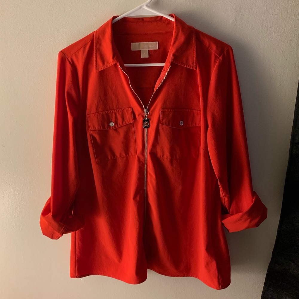 Micheal Kors full Blouse long sleeve full zip